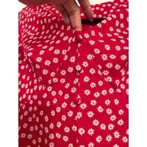 Shein V-neck Mini Floral Red Print Mini Dress size XS